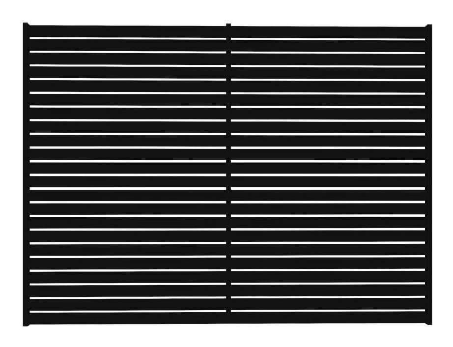 Black aluminium horizontal slat fence panel