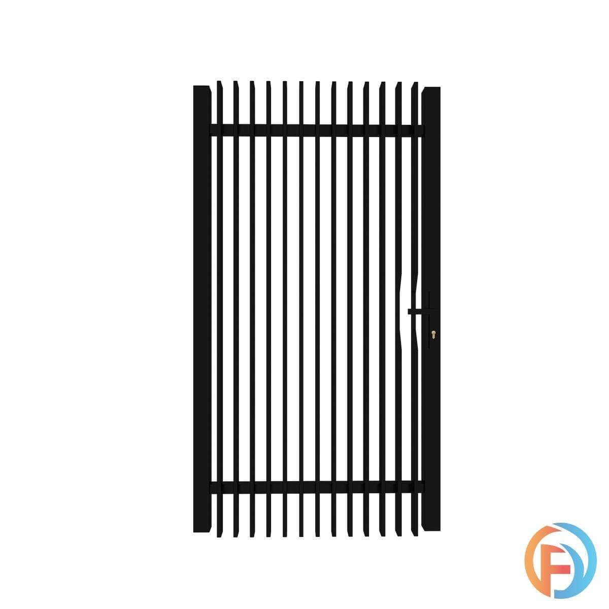 Welded Vertical Blade Pedestrian Gate With Handle Lock